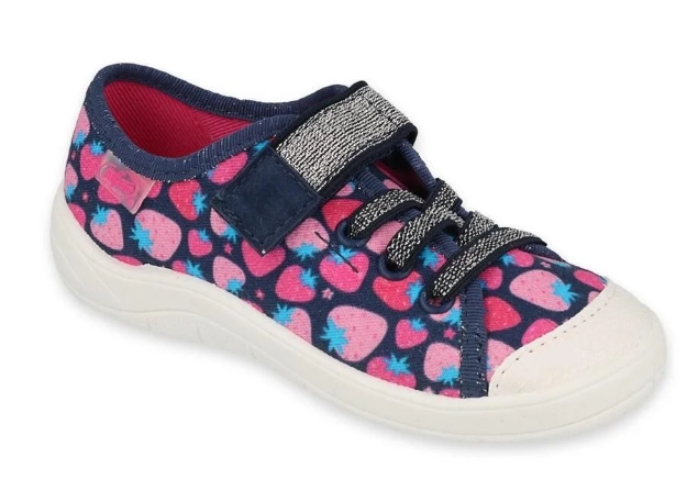 Obrazek BEFADO 1X191 trampki dziewczęce 1SZ niebieskie truskawki