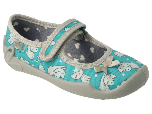 Obrazek BEFADO 114X453 baleriny dziewczęce turkusowe koty