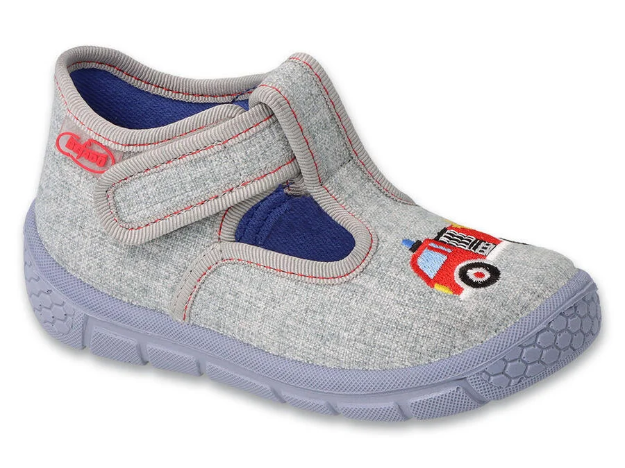 Obrazek Chłopięce kapcie strażackie BEFADO 631P012 szare