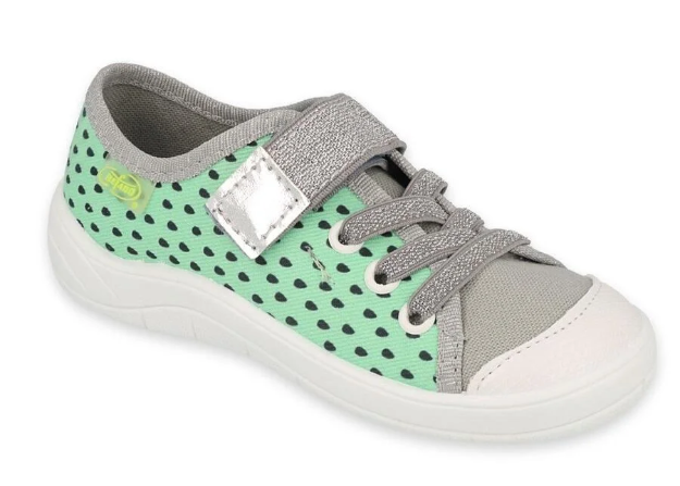 Obrazek BEFADO 1X189 trampki dziewczęce 1SZ zielone kropki
