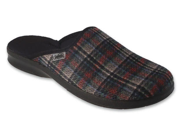 Obrazek BEFADO 548M037 kapcie męskie LEON Szkoła podstawowa w kratę