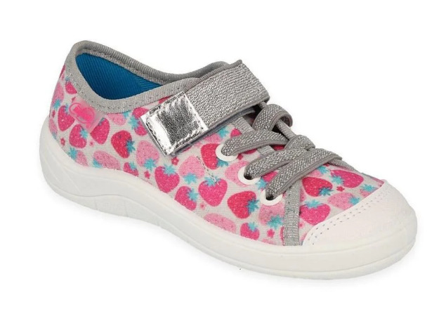 Obrazek BEFADO 1X190 trampki dziewczęce 1SZ szare truskawkowe