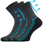 Obrazek Skarpety LONKA® Roger 02 antracyt melé 3 pary