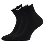 Obrazek LONKA Damskie skarpetki SOPHIA z ozdobnym wykończeniem MIX BLACK (3 pary)