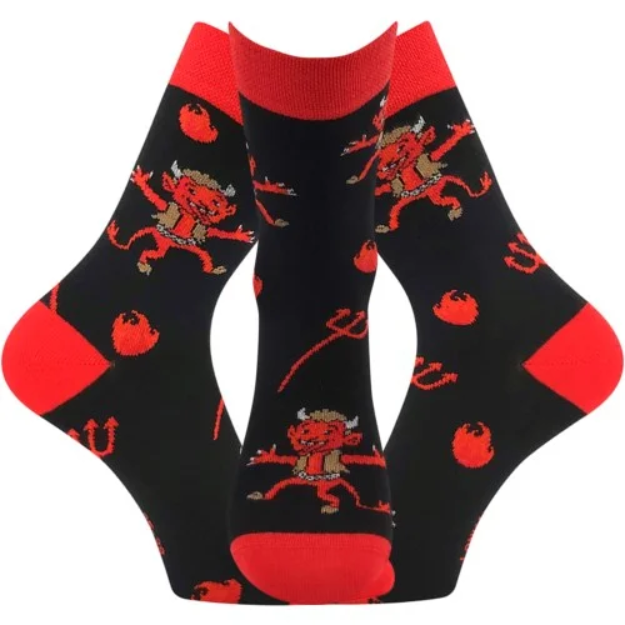 Obrazek Mikołajkowe skarpetki LONKA z wizerunkami diabłów (3 pary)