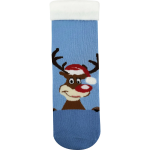 Obrazek LONKA Skarpety damskie MEDEA z obrazkiem świątecznym SOBA jasnoniebieskie (3 pary)