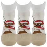 Obrazek LONKA Skarpety damskie MEDEA ze świątecznym obrazkiem SOBA kremowe (3 pary)