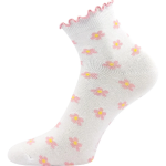 Obrazek BOMA Skarpetki dziewczęce SOPHINKA z ozdobną lamówką MIX w kwiaty (2. jakość - szerokie) (3 pary)