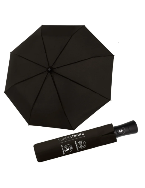 Obrazek DOPPLER Fiber SUPERSTRONG - w pełni automatyczny parasol męski czarny