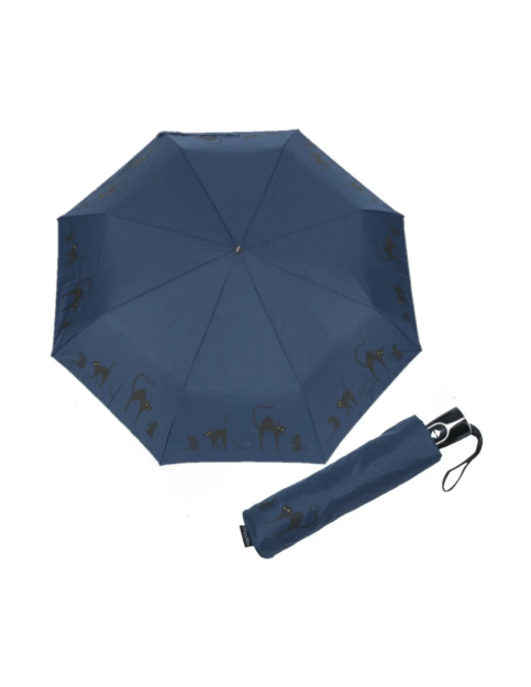 Obrazek DOPPLER Fiber Magic Cats - w pełni automatyczny parasol damski niebieski