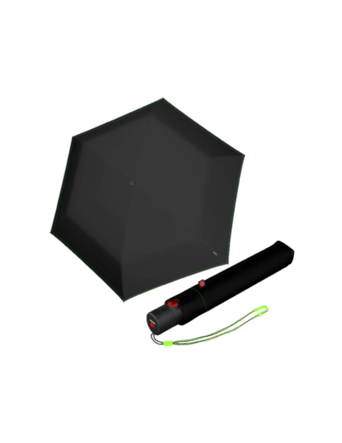 Obrazek KNIRPS U.200 NEON BLACK - elegancki damski w pełni automatyczny parasol kolorze czarnym