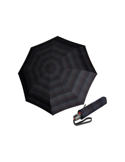 Obrazek KNIRPS T.200 CHECK BLACK - elegancki damski w pełni automatyczny parasol kolorze czarnym