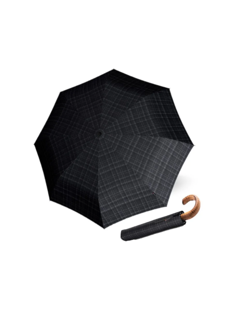 Obrazek KNIRPS S.570 LARGE PRINTS CHECK - męski parasol strzelecki czarny