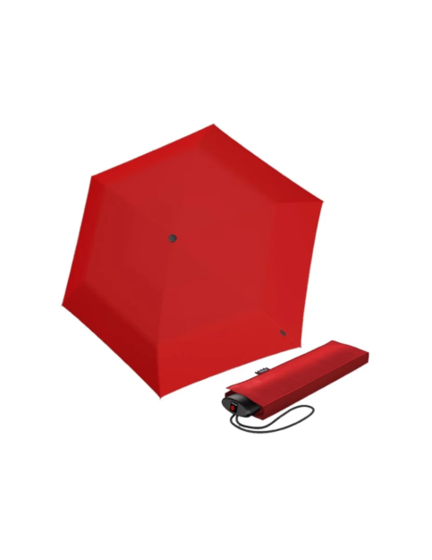 Obrazek KNIRPS AS.050 SLIM SMALL RED - lekki damski składany płaski parasol czerwony