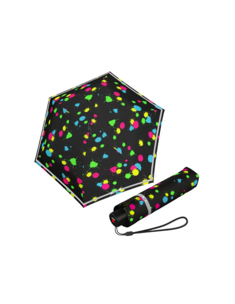 Obrazek KNIRPS Rookie Bubble Pust Odblaskowy lekki składany parasol niebieski