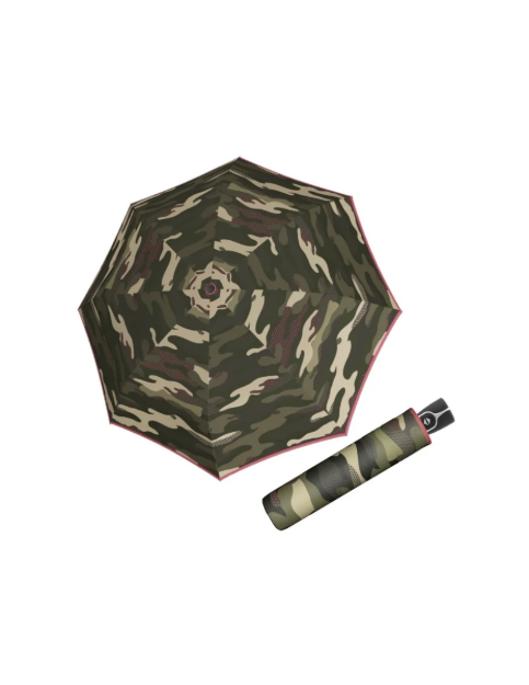 Obrazek DOPPLER Fiber Magic Camoustripe - w pełni automatyczny parasol damski zielony