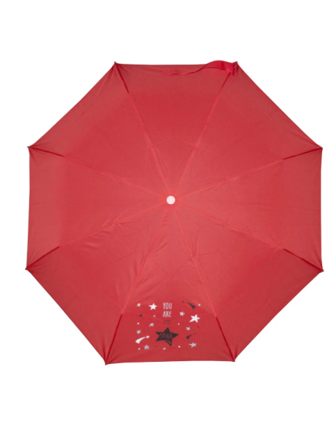 Obrazek DERBY Mini składany parasol z nadrukiem dla dzieci czerwony