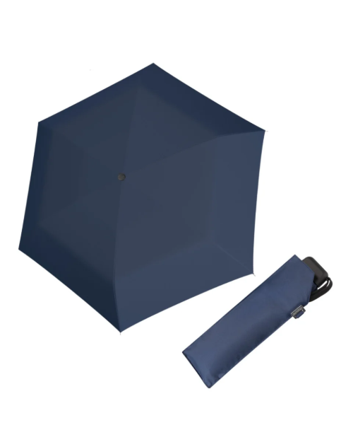 Obrazek Doppler Mini Slim Carbonsteel Damski płaski składany parasol niebieski