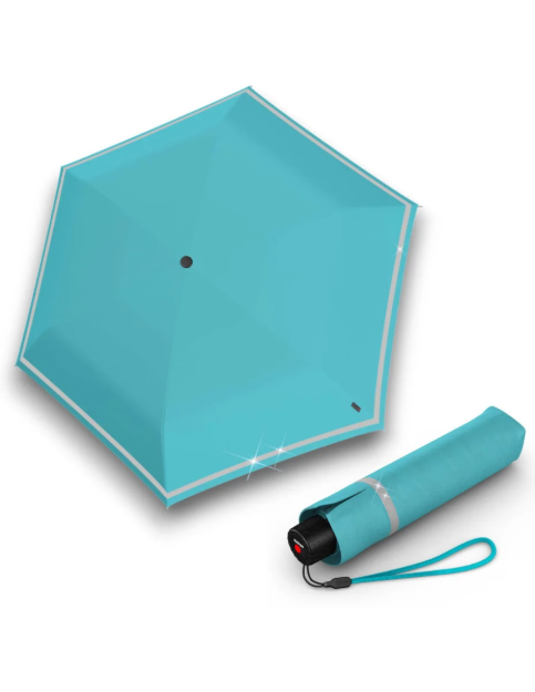 Obrazek KNIRPS ROOKIE CAPRI REFLECTIVE - lekki składany parasol zielony