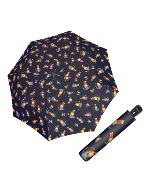 Obrazek W pełni automatyczny damski parasol Doppler Magic Fiber Rainbow Cat