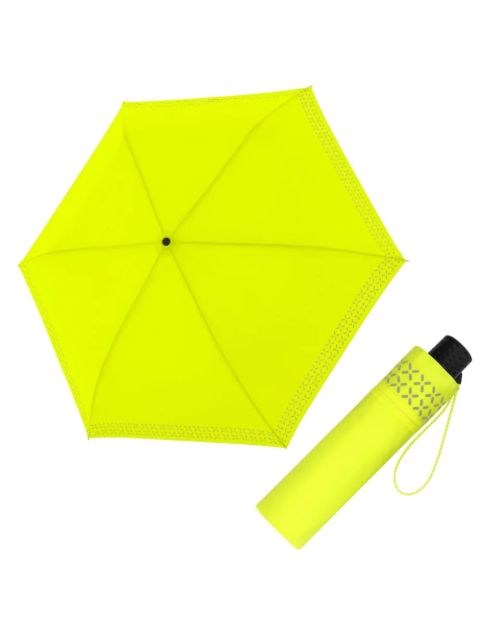 Obrazek DOPPLER Fiber Havanna Safety Cross - damski parasol składany żółty