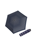 Obrazek DOPPLER Fiber Havanna Timeless Blue Stripes - damski parasol składany beżowy