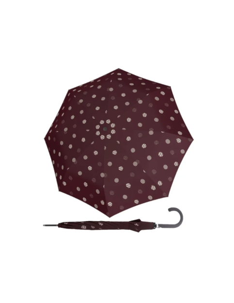 Obrazek DOPPLER Fiber Flex AC Timeless Red Dots - damski beżowy parasol na goleń