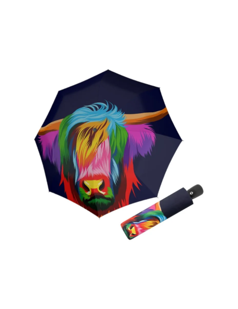 Obrazek DOPPLER Modern Art Magic Cattle - damski w pełni automatyczny parasol wielokolorowy