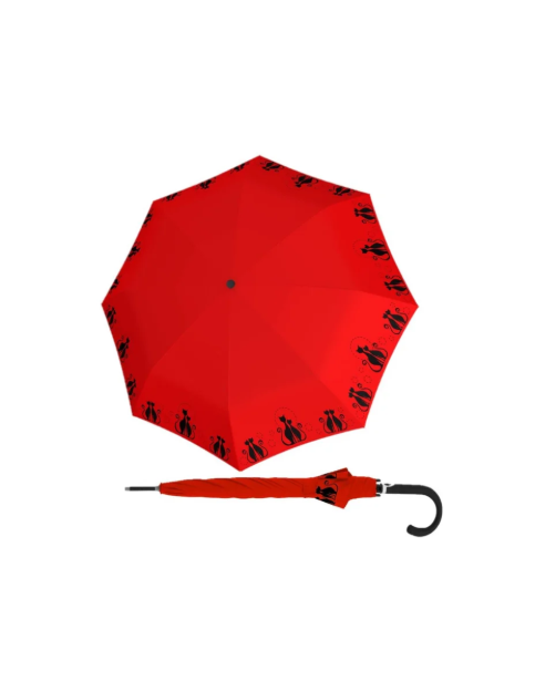 Obrazek DOPPLER Fiber Flex AC Cats Family Red - damski parasol Bare Shot w kolorze czerwonym