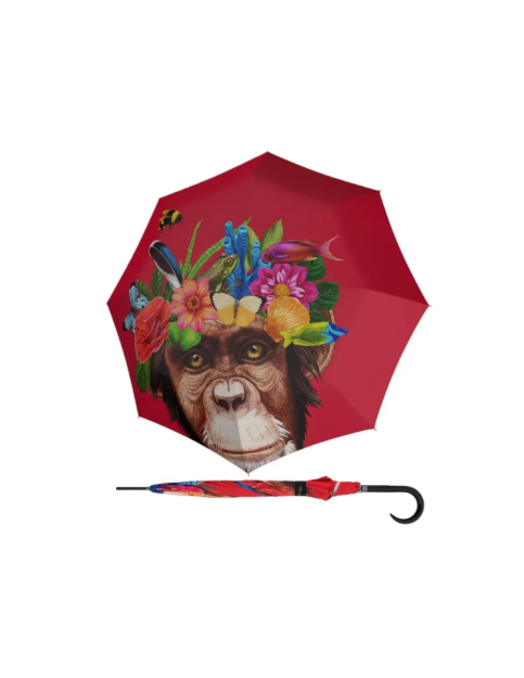Obrazek DOPPLER Modern Art Long AC Flower Monkey - parasol do golenia wielokolorowy