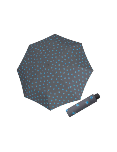 Obrazek DERBY Hit Mini Candy Blue - damski składany parasol w kolorze szarym