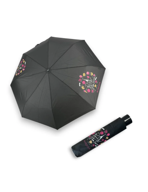 Obrazek DOPPLER Mini Fiber Paris is Taime - damski parasol składany czarny
