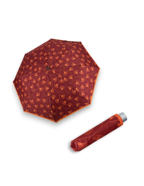 Obrazek DOPPLER Mini Light Classic berry ginko - damski parasol składany czerwony