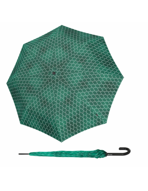 Obrazek KNIRPS T.760 Regenerate green - elegancki parasol z wysuwanym otworem w kolorze zielonym