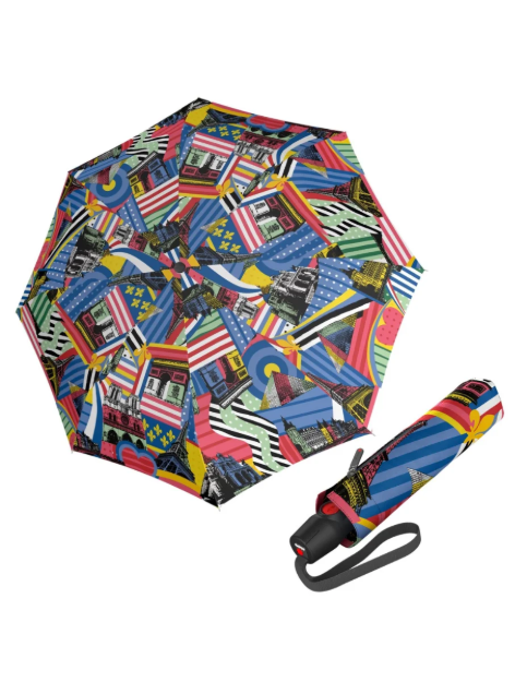 Obrazek KNIRPS T .200 medium duomatic paris pop elegancki w pełni automatyczny parasol wielokolorowy