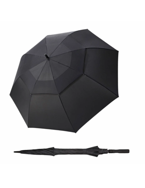 Obrazek DOPPLER Fiber golf AC Air czarny - parasol z trzonkiem partnerskim