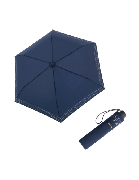 Obrazek DOPPLER Fiber Havanna Safety Cross - damski parasol składany niebieski