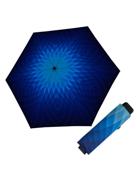 Obrazek DOPPLER Carbonsteel Mini Slim Fusion niebieski - damski parasol składany