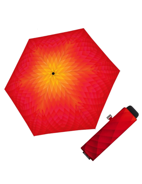 Obrazek DOPPLER Carbonsteel Mini Slim Fusion czerwony/żółty - damski parasol składany żółty