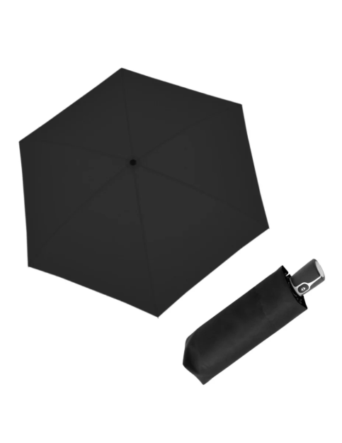 Obrazek DOPPLER Fiber Micro Flat uni czarny - damski/męski w pełni automatyczny parasol
