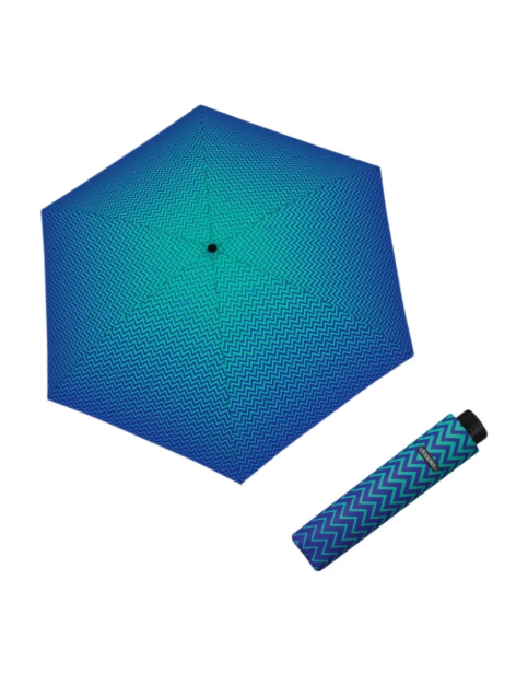Obrazek DOPPLER Fiber Havanna Strong niebieski - damski parasol składany