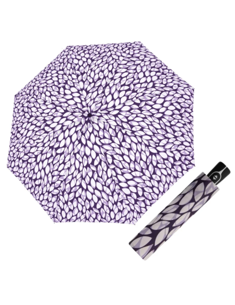 Obrazek DOPPLER Fiber Magic Leaves indygo - w pełni automatyczny parasol damski