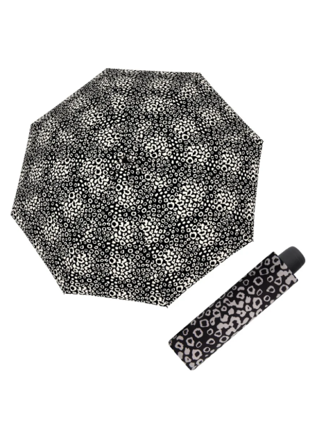 Obrazek DERBY Hit Mini Loop czarno-biały - damski parasol składany czarny