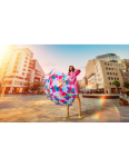 Obrazek DOPPLER Modern Art Long AC Bubblegum - Parasol z wyrzutnikiem Bare Multicolour