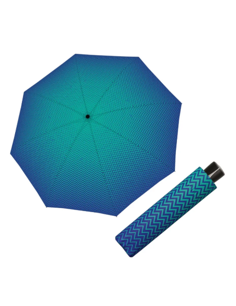 Obrazek DOPPLER Fiber Mini Strong niebieski - damski parasol składany