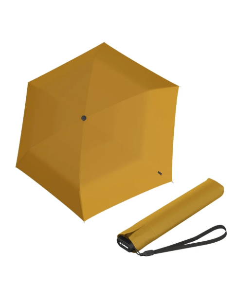 Obrazek KNIRPS US.050 ultra light slim manual curry - lekki damski składany płaski parasol musztardowy