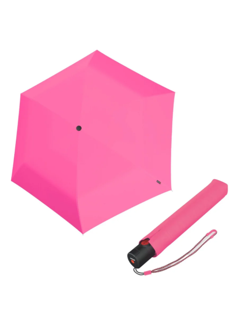 Obrazek KNIRPS U.200 NEON PINK - elegancki damski w pełni automatyczny parasol kolorze różowym