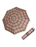 Obrazek DOPPLER Mini Light Check - męski składany parasol brązowy