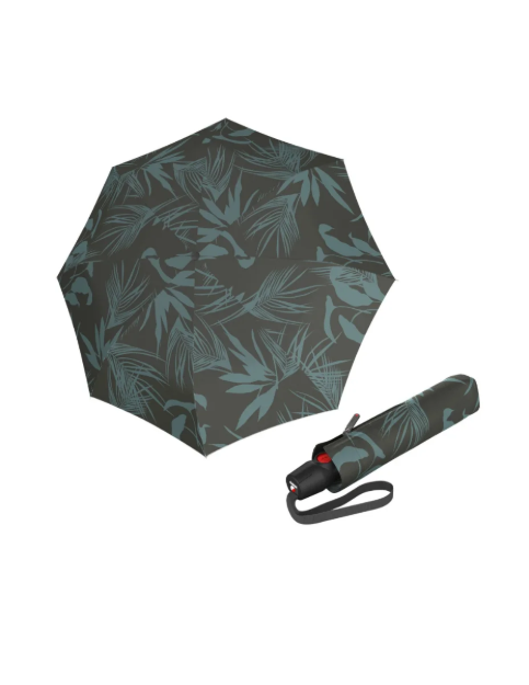 Obrazek KNIRPS T.200 Medium Duomatic Botany oliwkowy - elegancki, w pełni automatyczny parasol