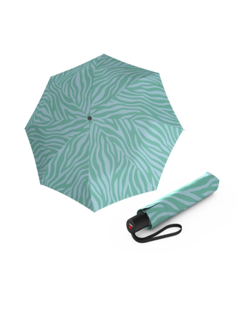Obrazek KNIRPS A.200 MEDIUM DUOMATIC Zebra Mint - elegancki damski parasol w pełni automatyczny